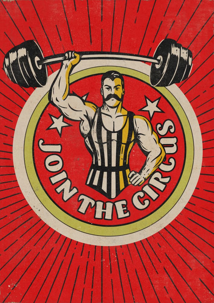 Circus Strongman Invitation