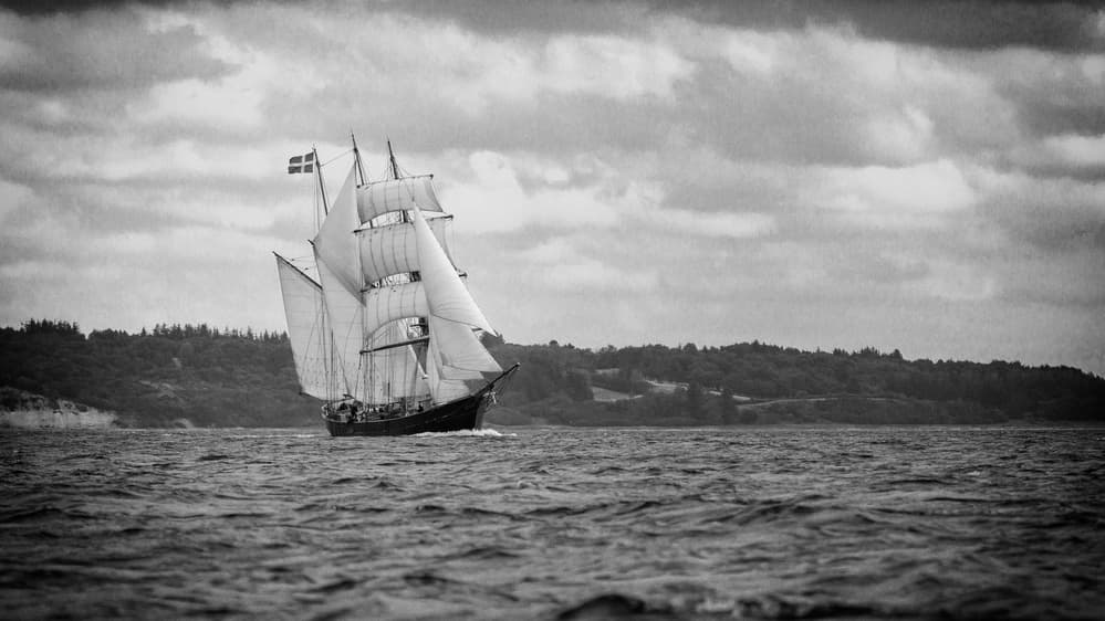 Majestic Tall Ship Sailing by Leif Løndal — canvas wall art
