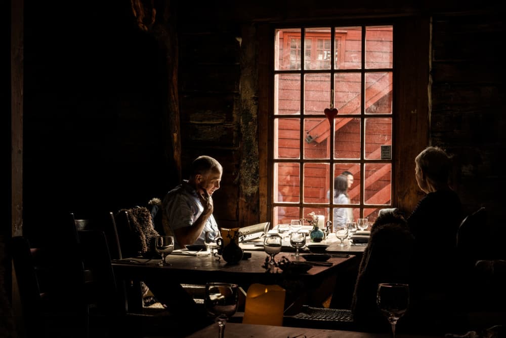 Cozy Window Dining by Corinne Spector — canvas wall art
