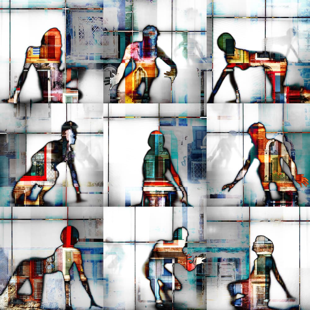 Colorful Urban Figures by Igor Shrayer — canvas wall art
