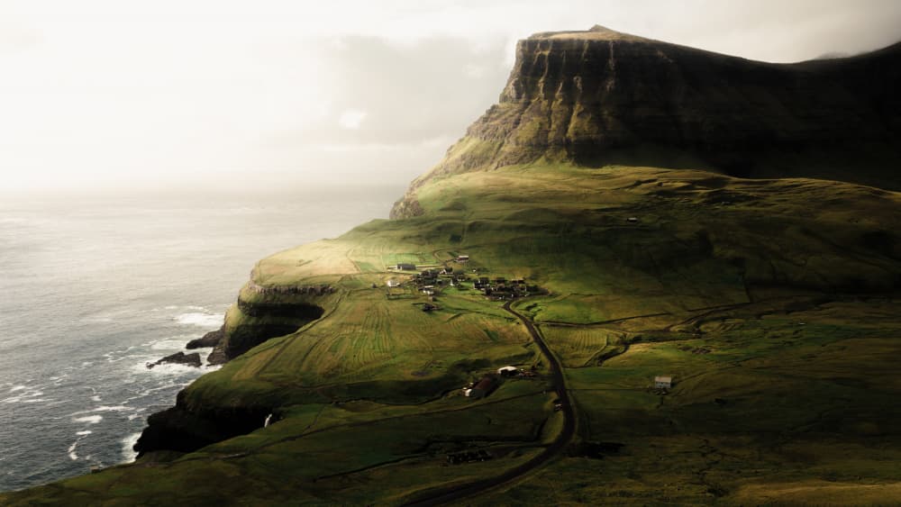 Cliffside Ocean Village by Theodor Gerhamn — canvas wall art
