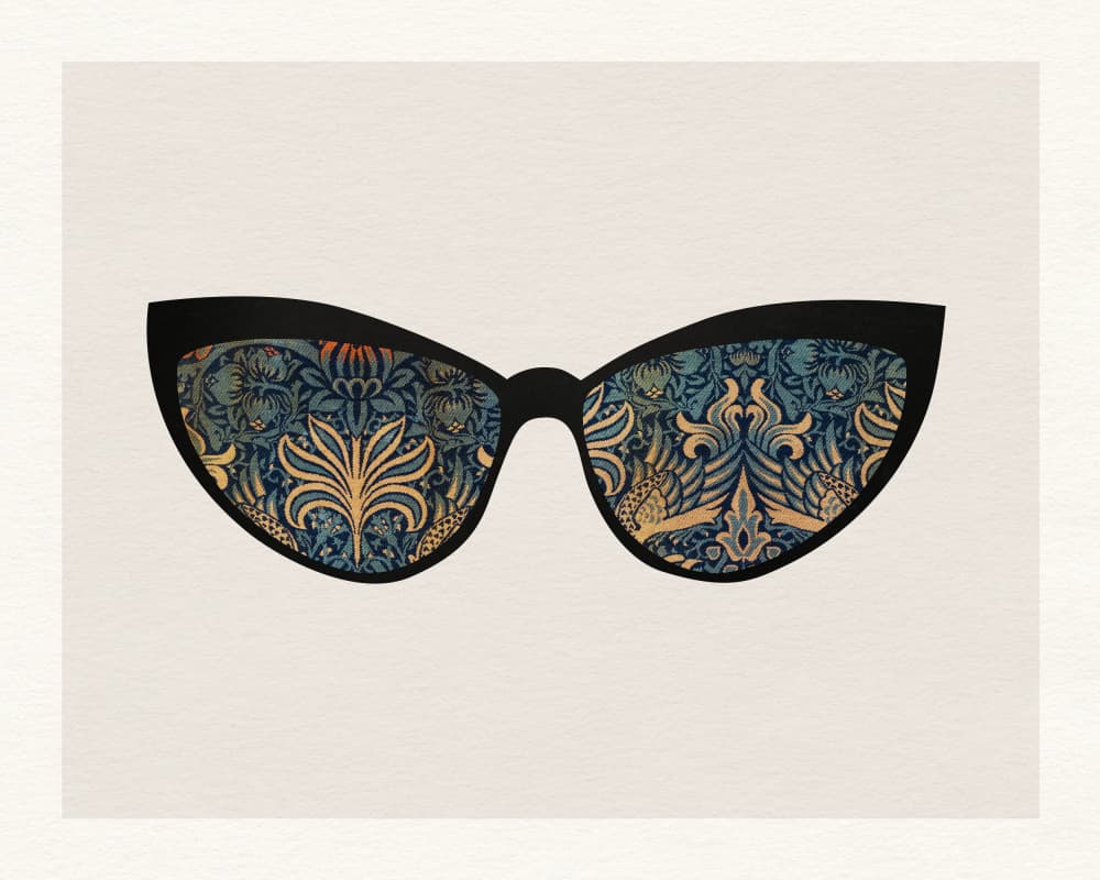Retro Floral Cat Eye by Wild Violets — canvas wall art