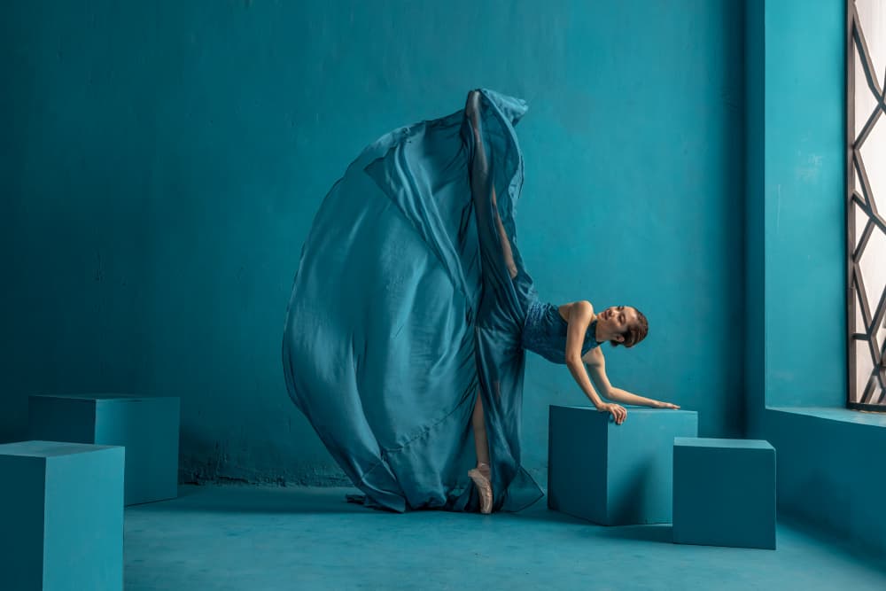 Flowing Teal Dancer by Lisdiyanto Suhardjo — canvas wall art