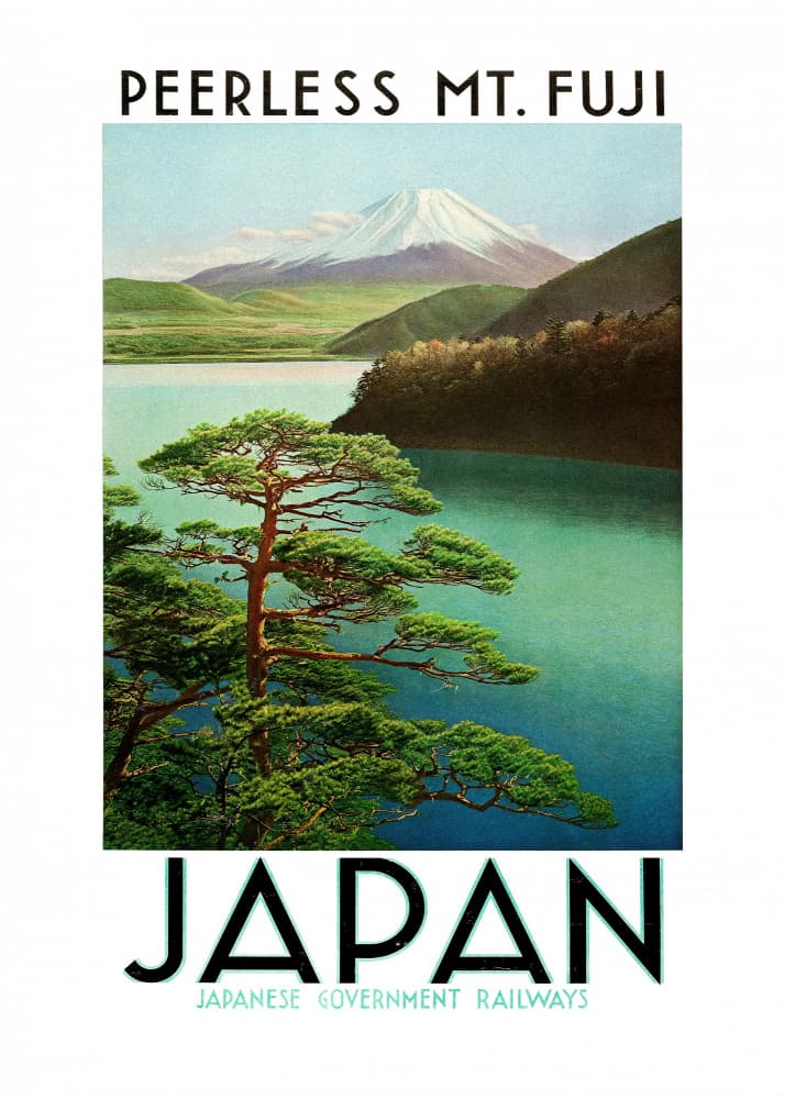 1930s Japan Travel Poster Japanese Government Railways by Vintage Travel Poster — canvas wall art