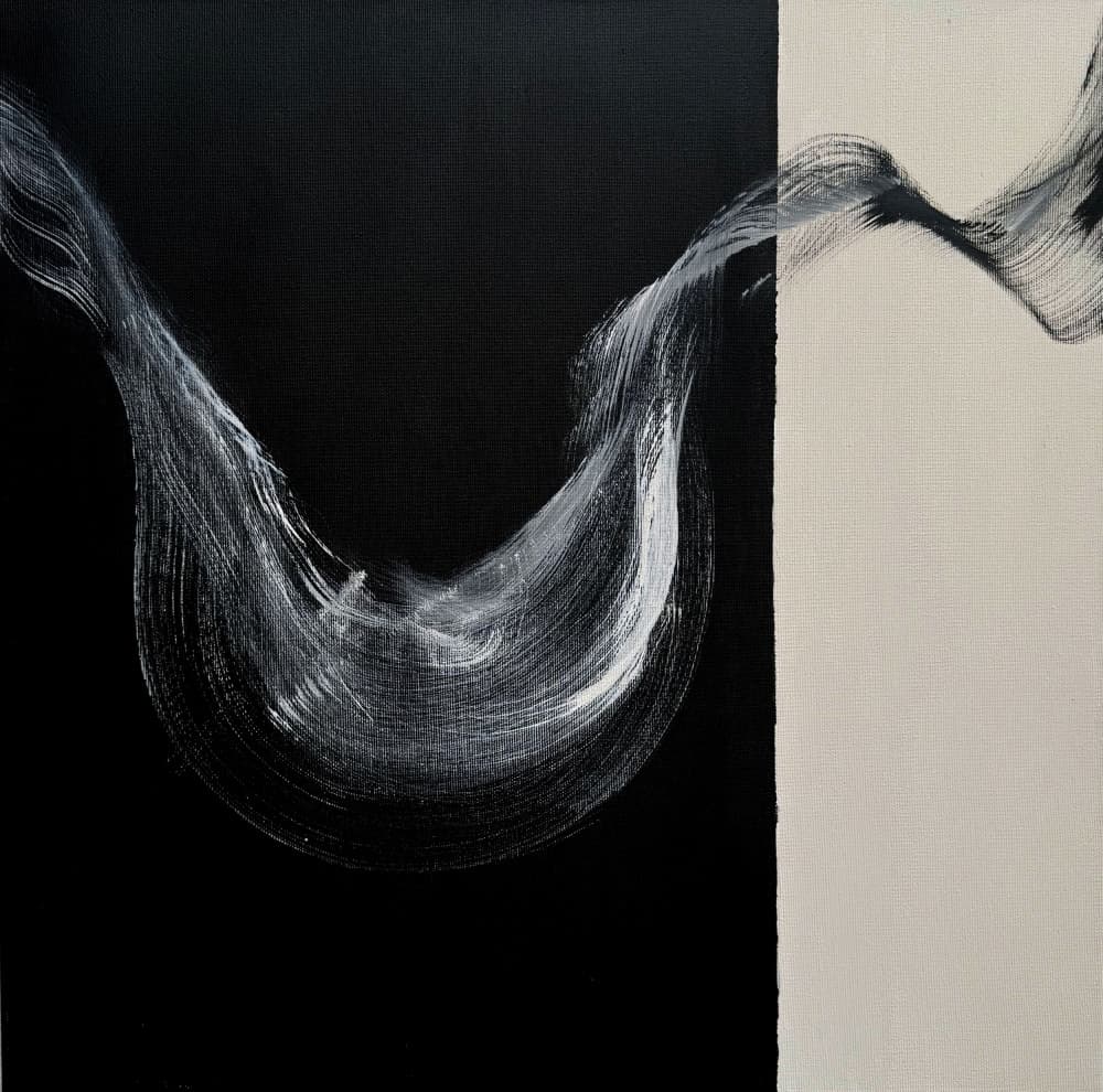 Black White Abstract Flow by Soniya Vijayakumar — canvas wall art