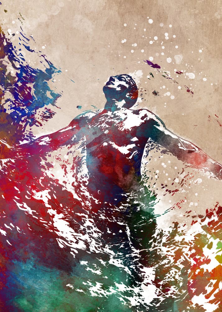 Vibrant Man Emerging by Justyna Jaszke — canvas wall art