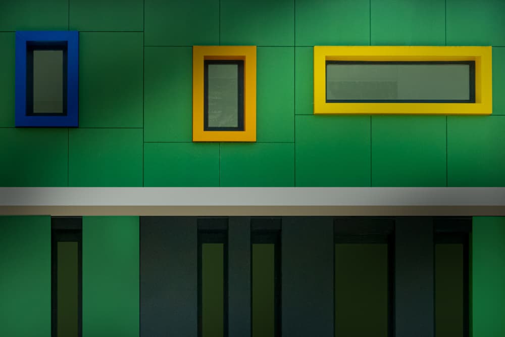Vibrant Geometric Facade by Stephan Rückert — canvas wall art