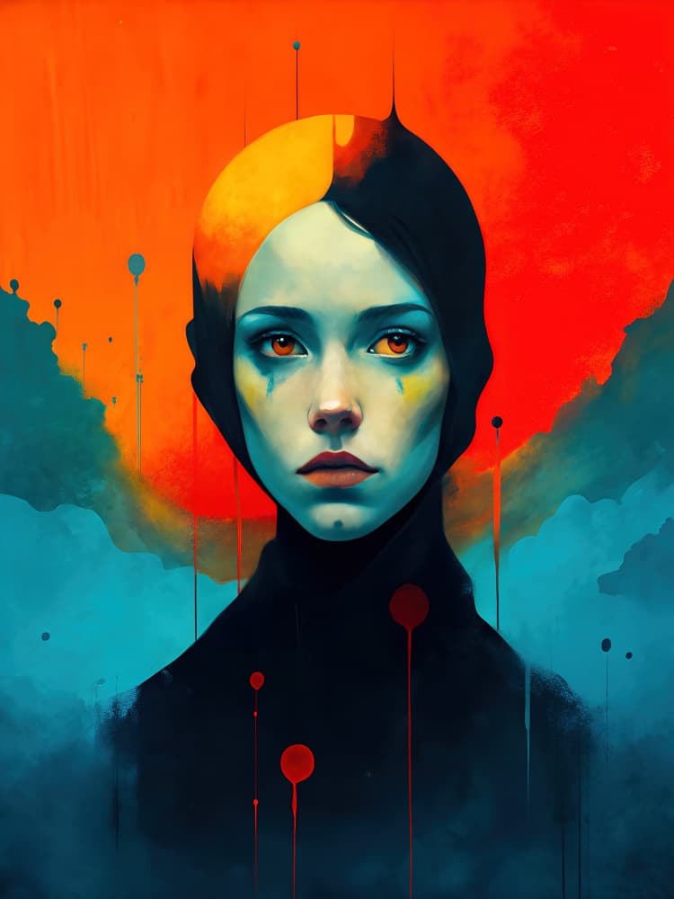 Dramatic Color Portrait by Miguel Bruzual — canvas wall art