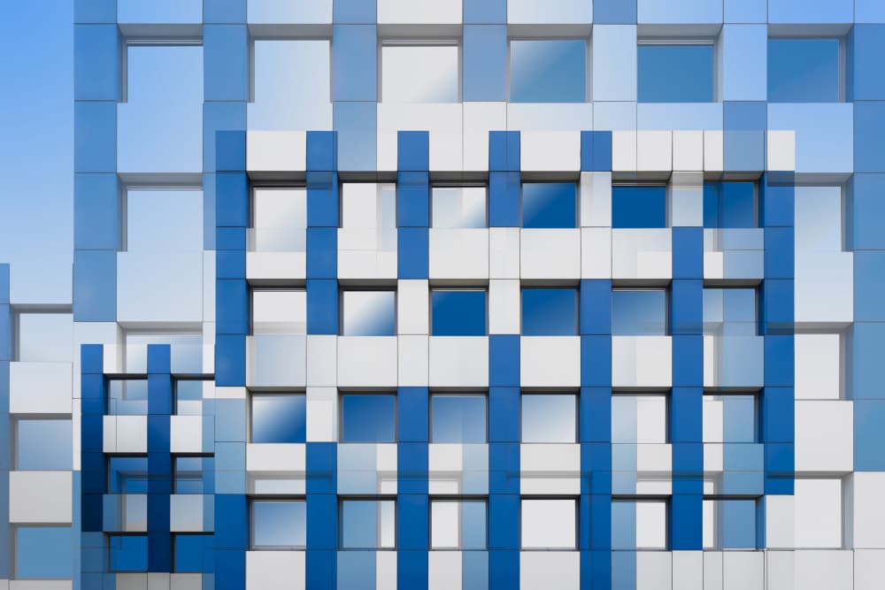 Modern Blue Facade by Greetje van Son — canvas wall art