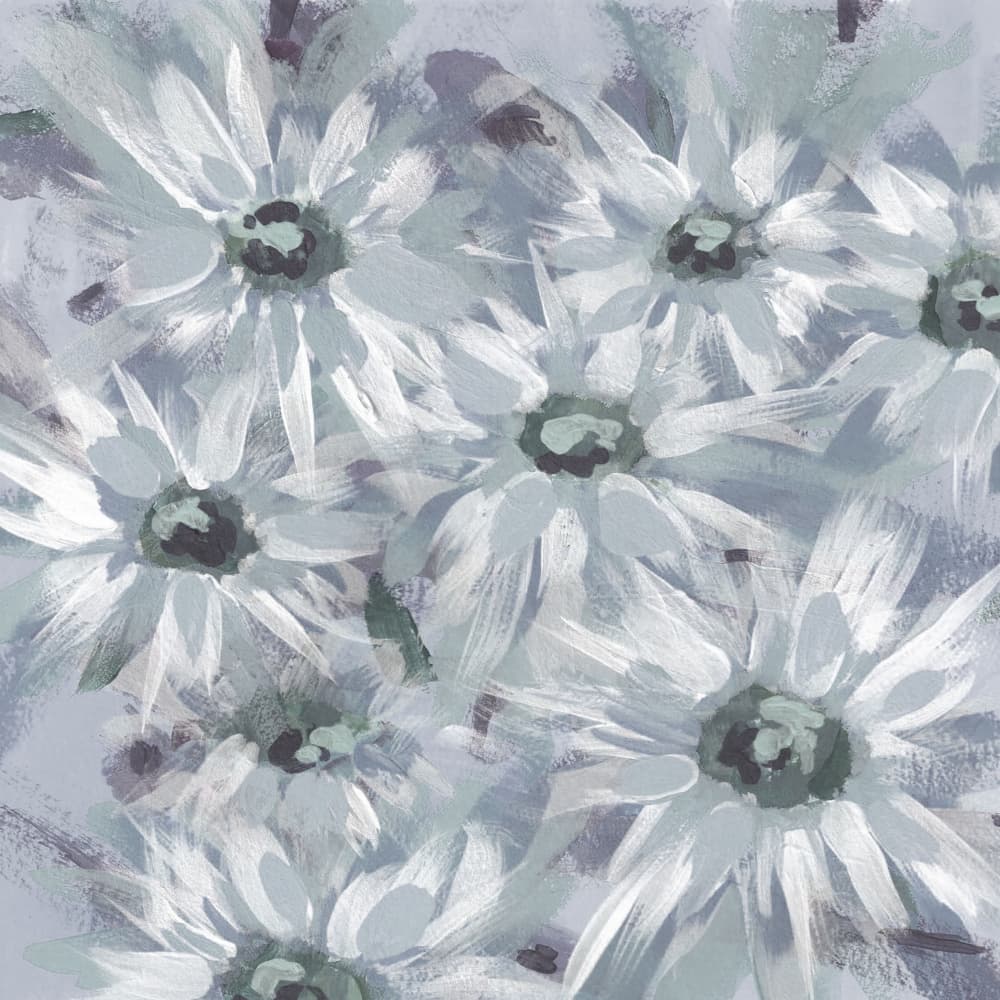 Soft Blue Daisies by Lori Ann Folz — canvas wall art