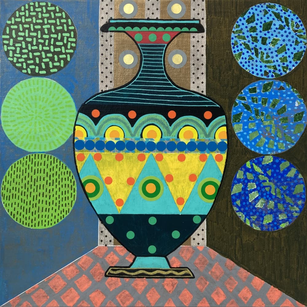 Dark Green Vase by David Galan — canvas wall art