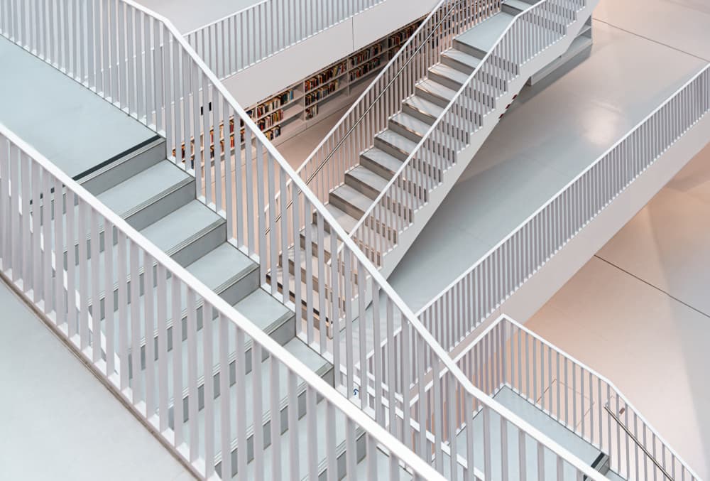 Modern Geometric Staircase by Stephan Rückert — canvas wall art