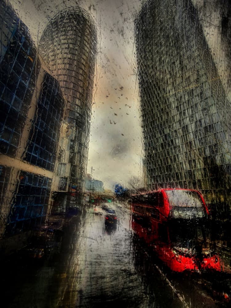 Rainy London City Street by Robert Fabrowski — canvas wall art