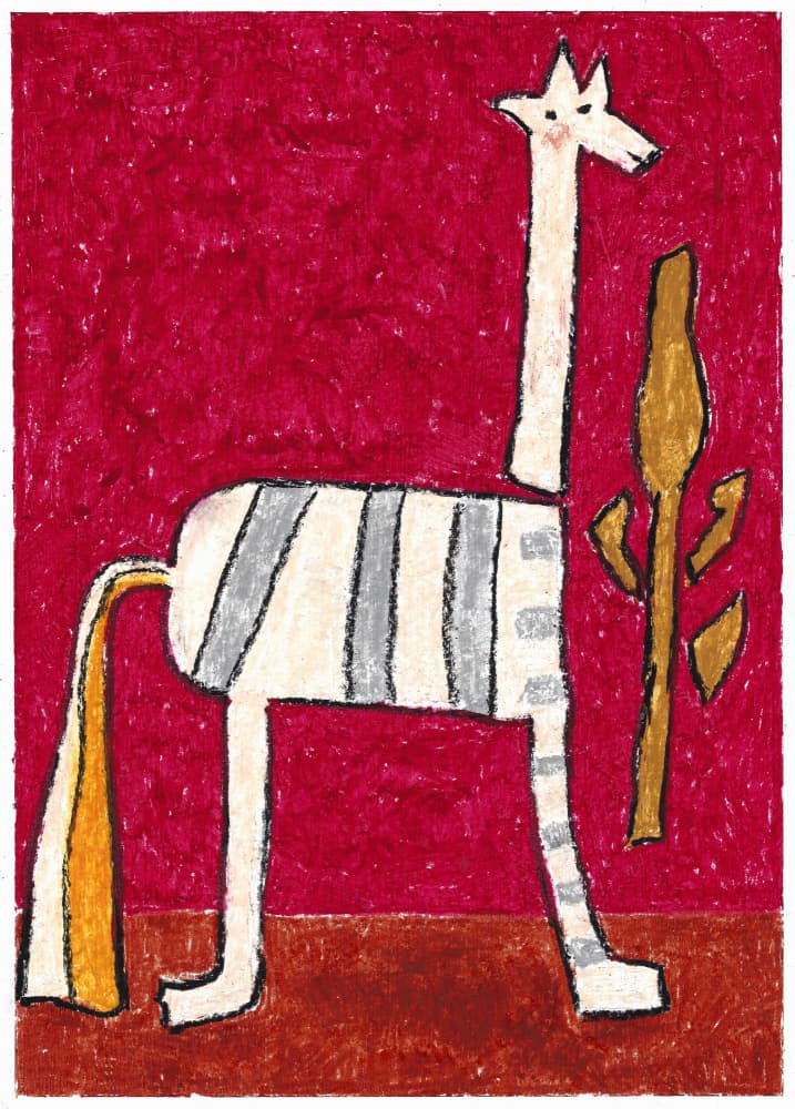 Whimsical Striped Creature by Annick — canvas wall art