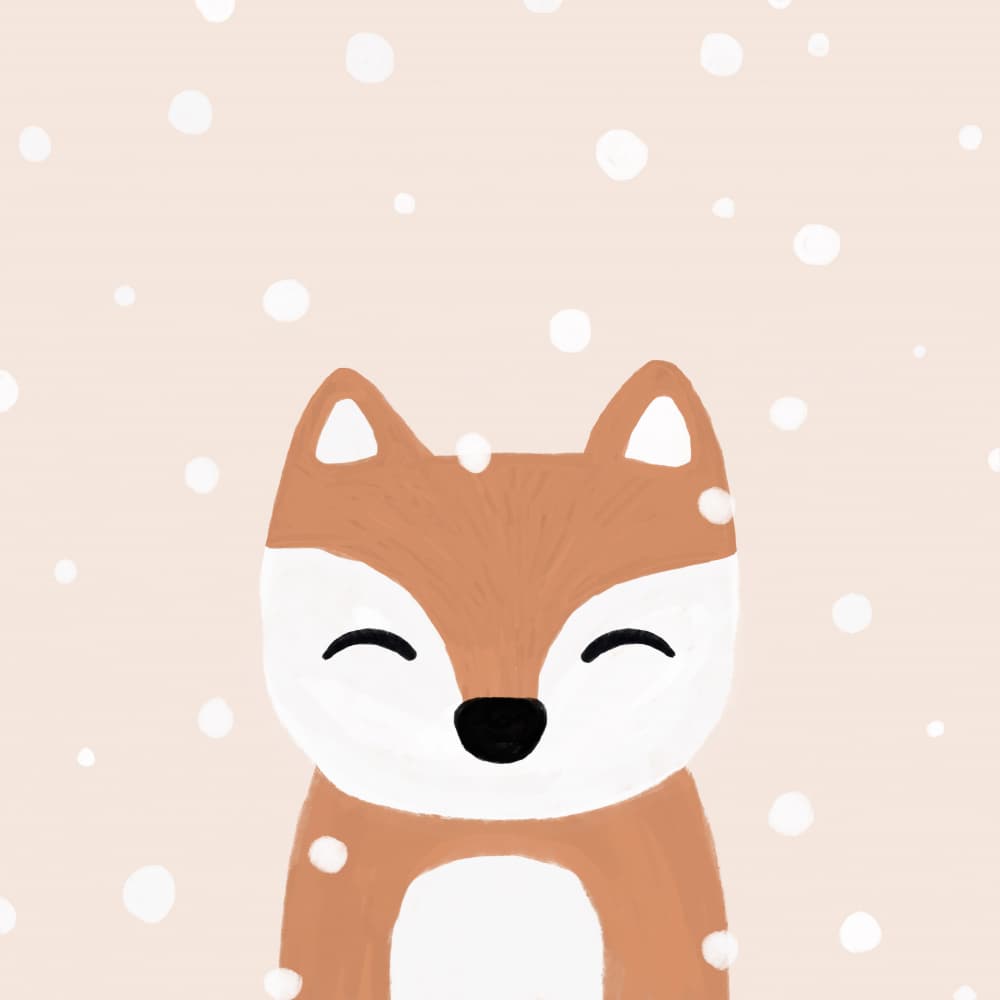 Happy Snowy Fox by Orara Studio — canvas wall art