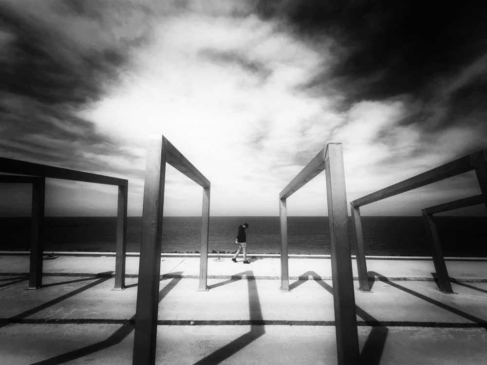 Dramatic Sky Solitary Figure by Emilian Avramescu — canvas wall art