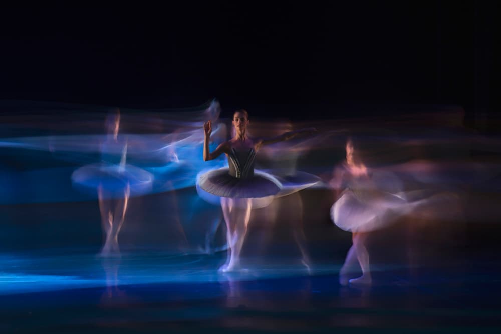 Dancing Ballerinas Light by Libby Zhang — canvas wall art