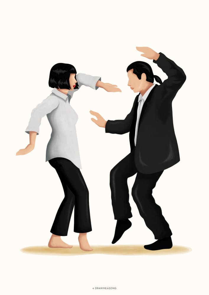 Stylized Dance Partners by Nour Tohme — canvas wall art