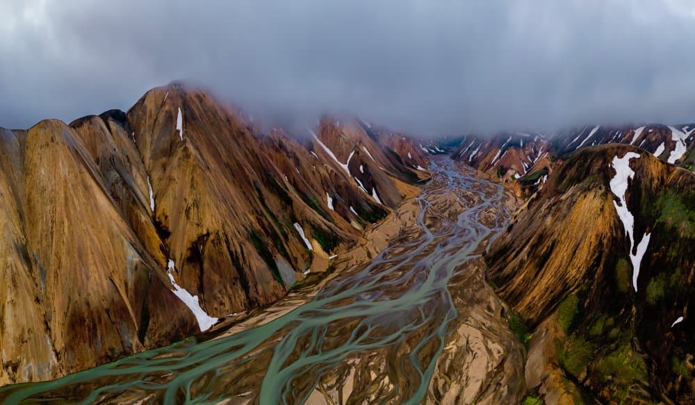 Colorful Mountain River by James Bian — canvas wall art