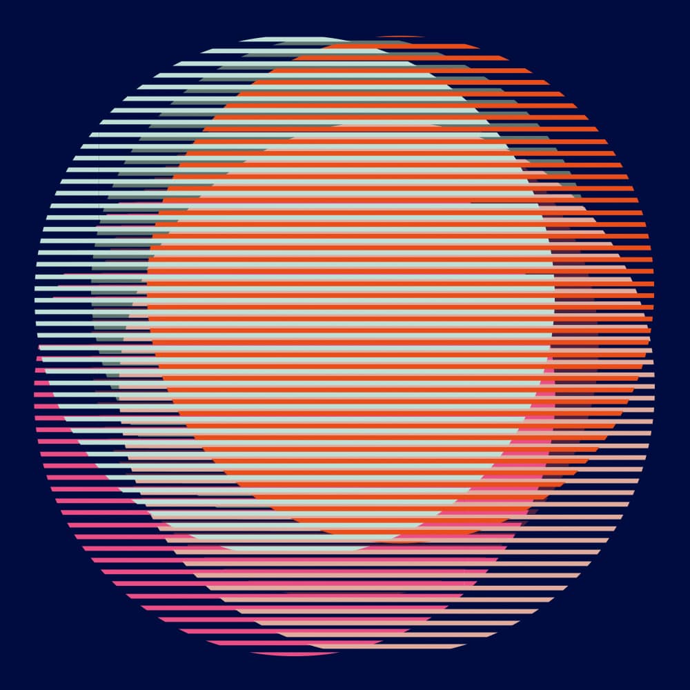 Layered Sunset Circles by Leigh Bagley — canvas wall art