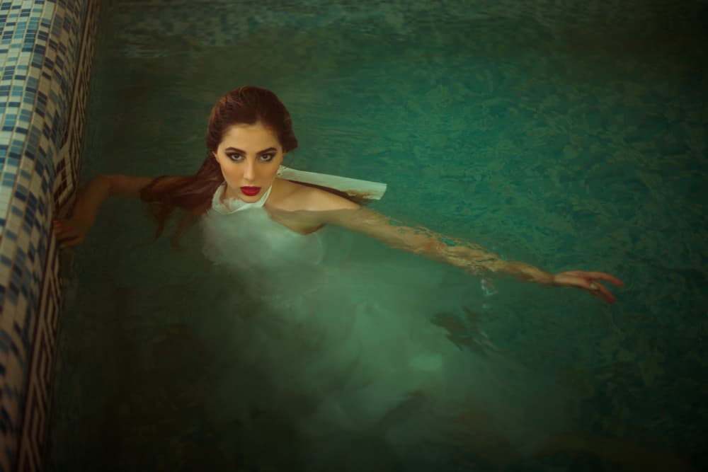 Elegant Woman Submerged by Mehdi Mokhtari — canvas wall art