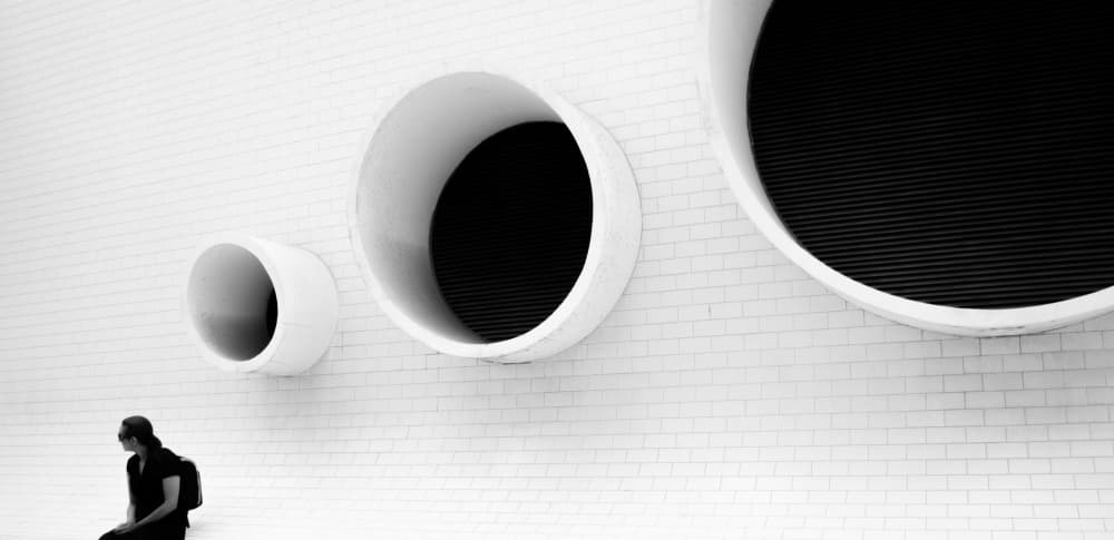 Geometric Circles Solitude by Milena Seita — canvas wall art