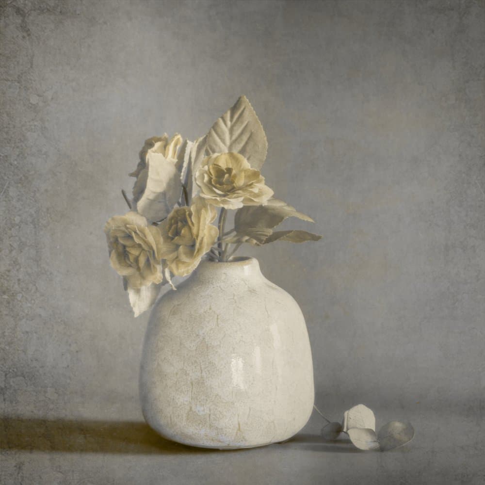 Muted Floral Still Life by Cicek Kiral — canvas wall art