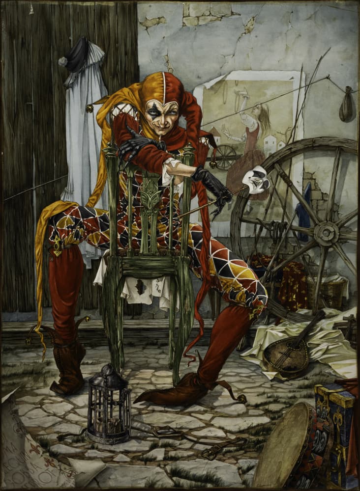 Mysterious Harlequin Character by Ekaterina Andersson — canvas wall art