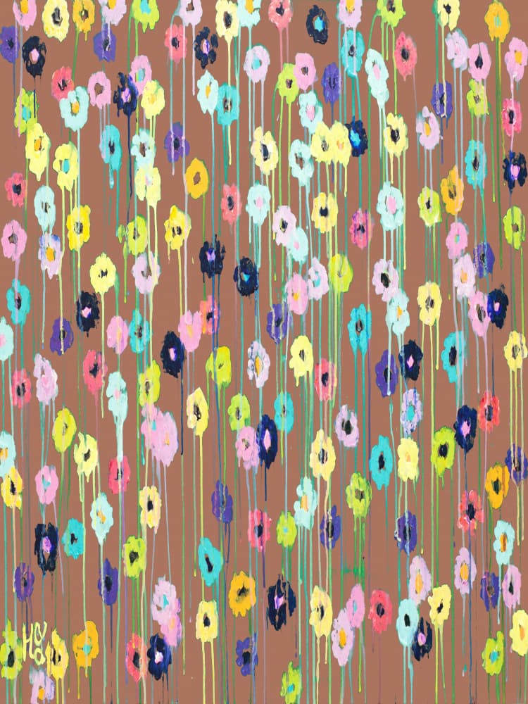 Whimsical Flower Drips by Helen Joynson — canvas wall art