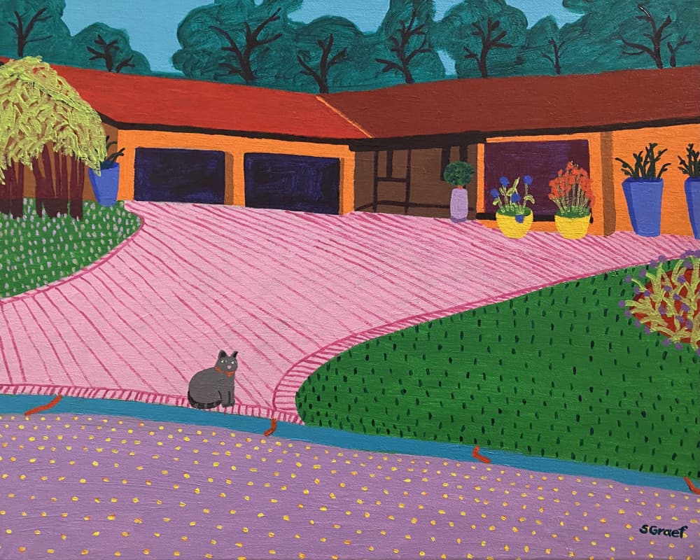 Cat on the Driveway by Sue Graef — canvas wall art