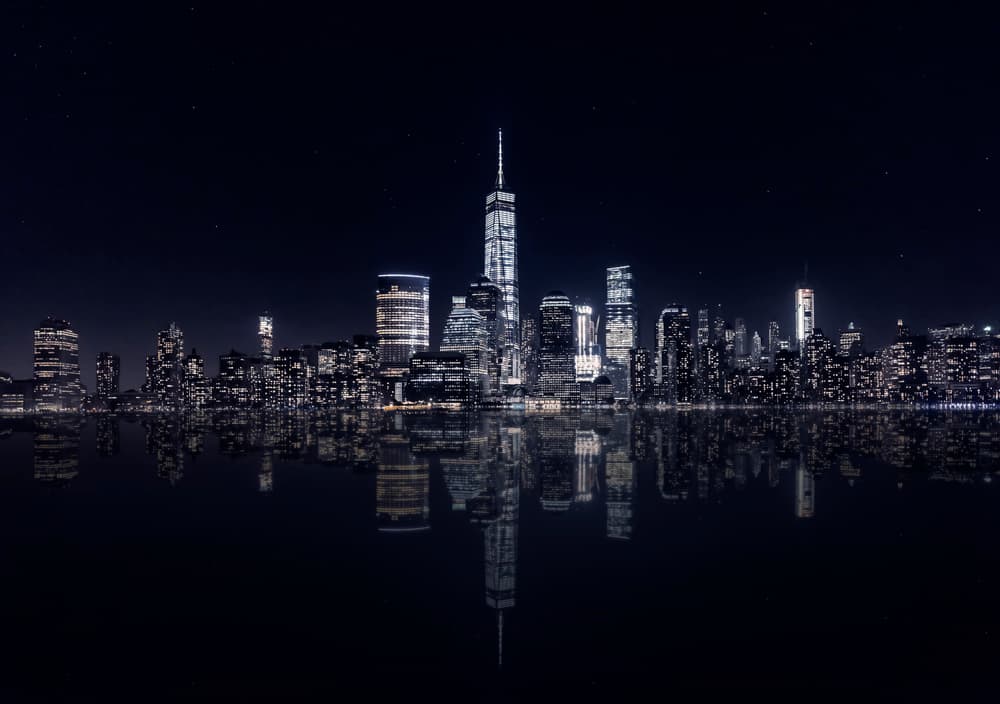City Lights Reflection by Jorge Ruiz Dueso — canvas wall art
