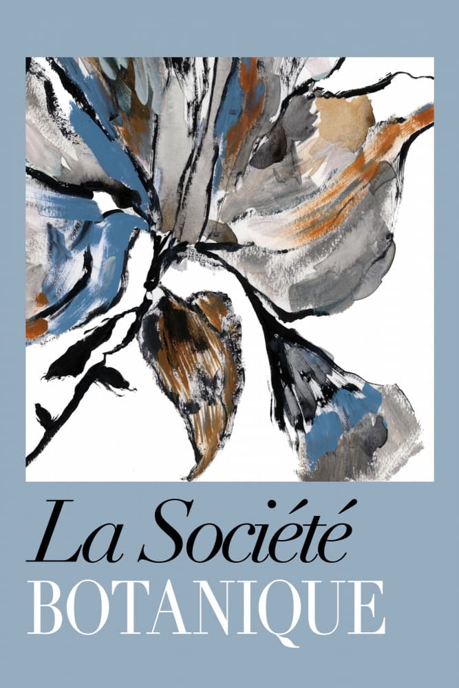 Blue Grey Abstract Bloom by cartissi — canvas wall art
