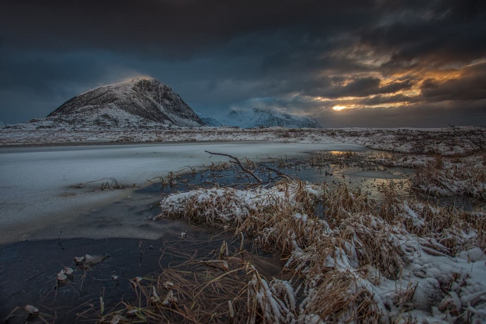 Winter Mountain Golden Glow by Peter Svoboda MQEP — canvas wall art