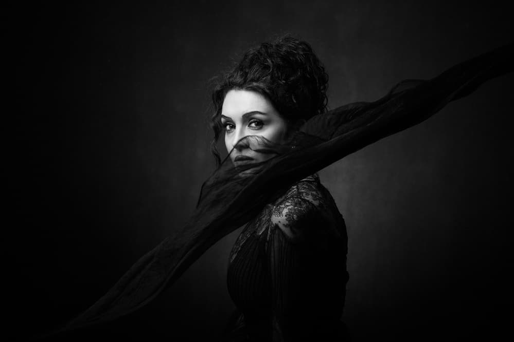 Mysterious Woman Portrait by Mehdi Mokhtari — canvas wall art