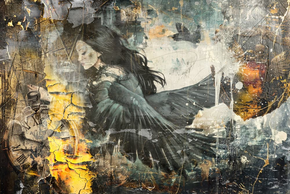 Dark Winged Woman by Rafal Kulik — canvas wall art