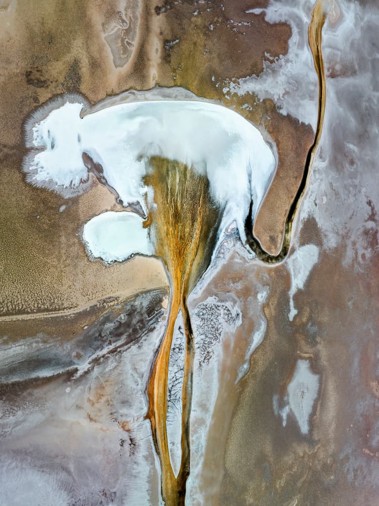Golden Earth Flow by Shenshen Dou — canvas wall art