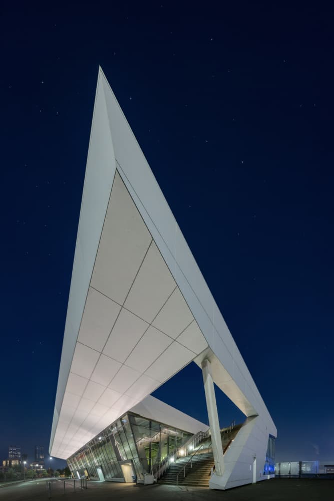 Angular Night Architecture by fotomarion — canvas wall art