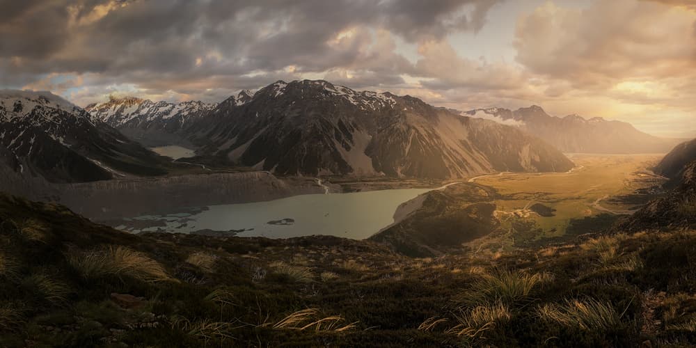 Golden Mountain Valley by Yan Zhang — canvas wall art