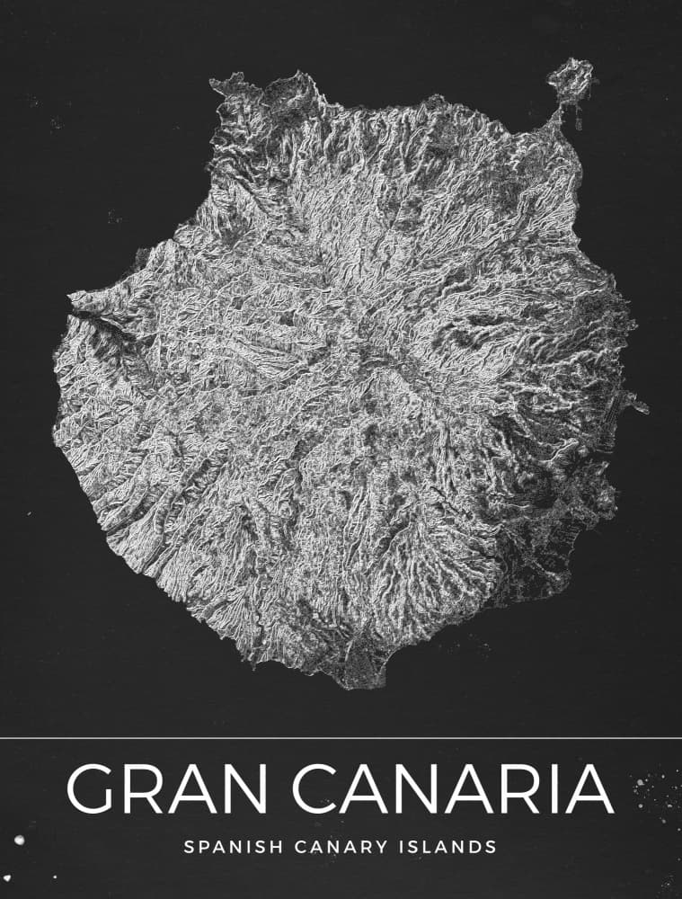 Gran Canaria Relief Map by Nicholas — canvas wall art