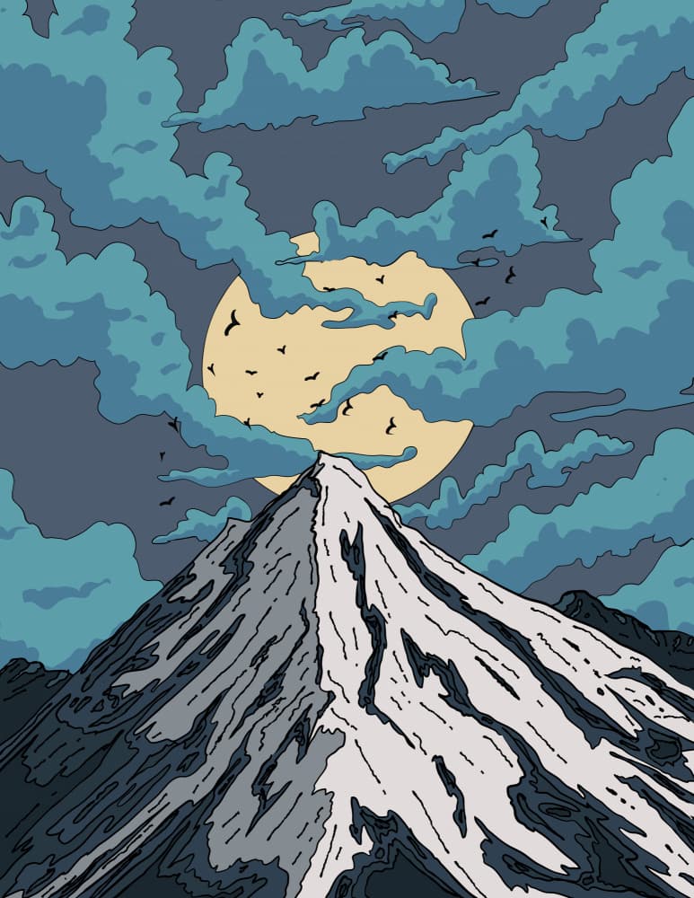 Majestic Mountain Moon by Nicholas — canvas wall art