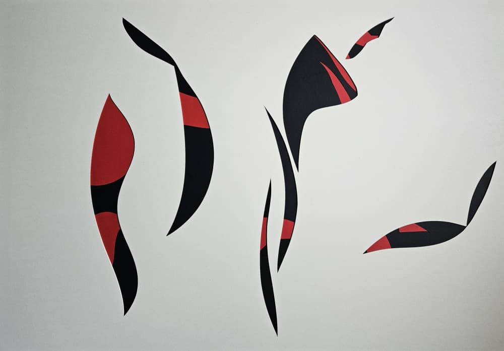 Dynamic Red Black Shapes by Stefano Mazzolini — canvas wall art