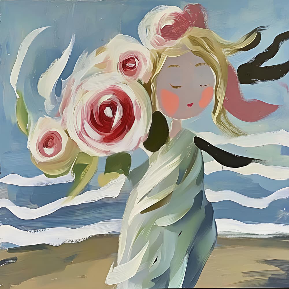 Dreamy Beach Girl by Avanesova Elena — canvas wall art
