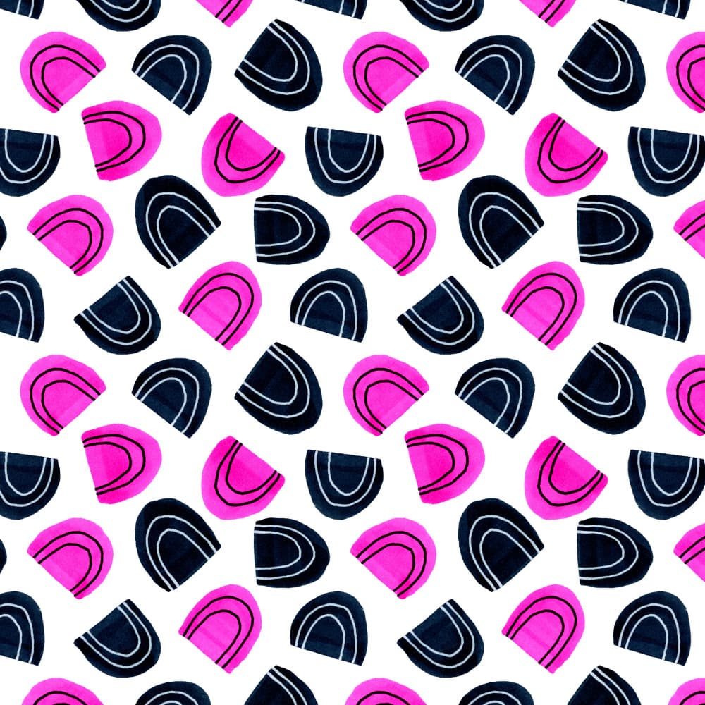 Vibrant Pink Black Shapes by Michele Channell — canvas wall art