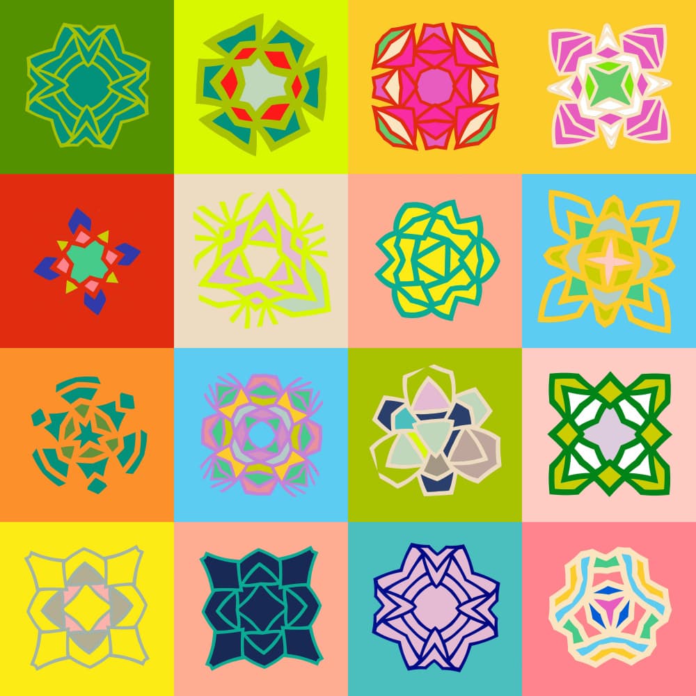 Vibrant Geometric Patterns by Vivian Kim — canvas wall art