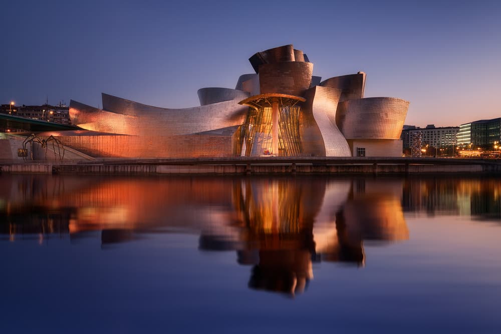 Guggenheim Bilbao Night by Iván Ferrero — canvas wall art