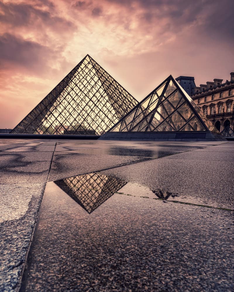 Paris Pyramid Reflections by Amir Ehrlich — canvas wall art