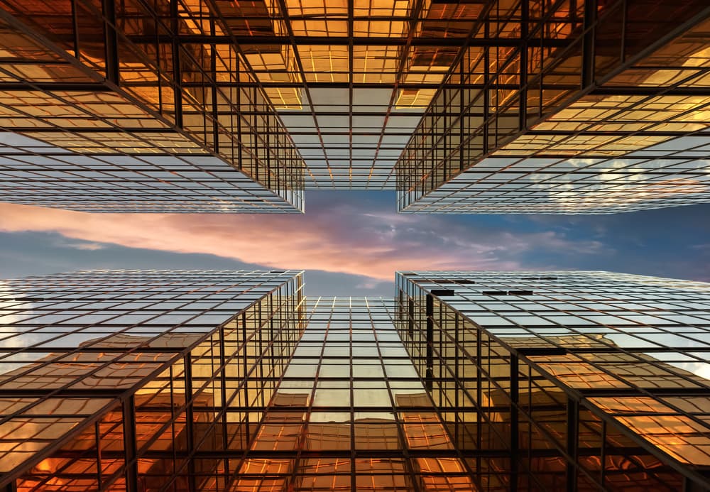 Skyscraper Glass Glow by Fabrizio Massetti — canvas wall art
