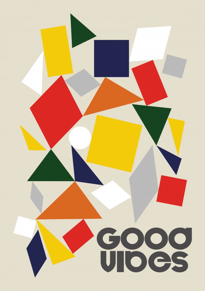 Good Vibes Geometric Abstract by Frances Collett — canvas wall art