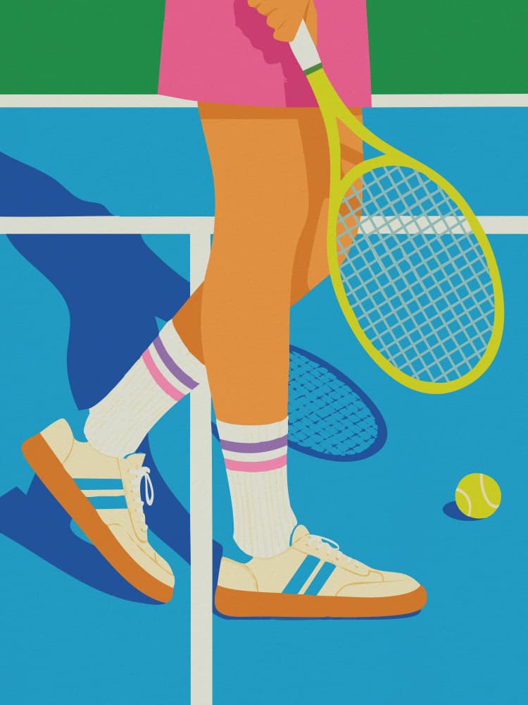 Retro Tennis Player by Andreas Magnusson — canvas wall art