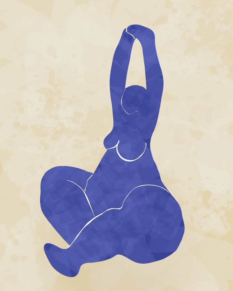 Blue Meditative Pose by Sannel Larson — canvas wall art